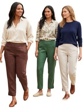 J. Jill Lot Of 3 Stretch Linen Blend Pull On Pants Size S